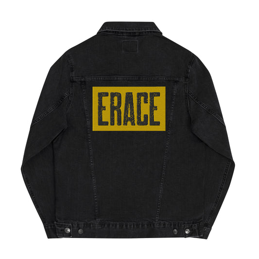 Black & Yellow Erace Logo Unisex denim jacket