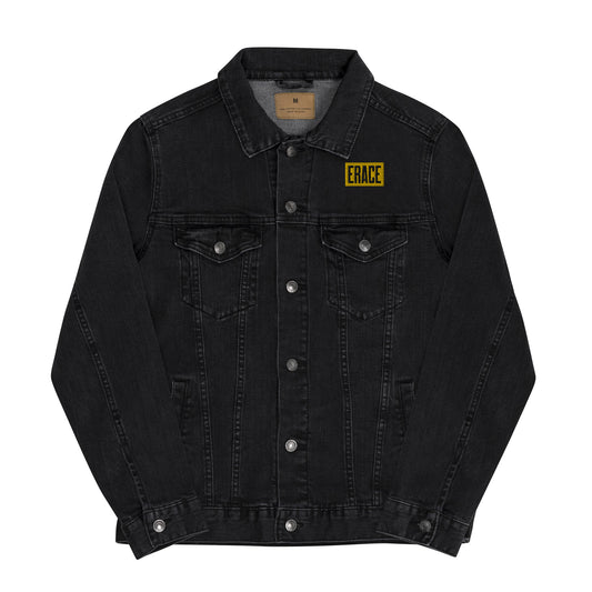 Black & Yellow Erace Logo Unisex denim jacket