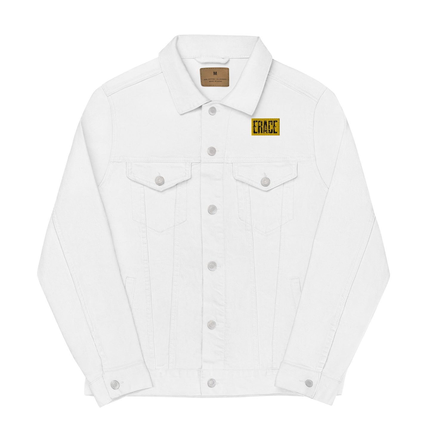 Yellow & Black Erace Logo Unisex Denim Jacket