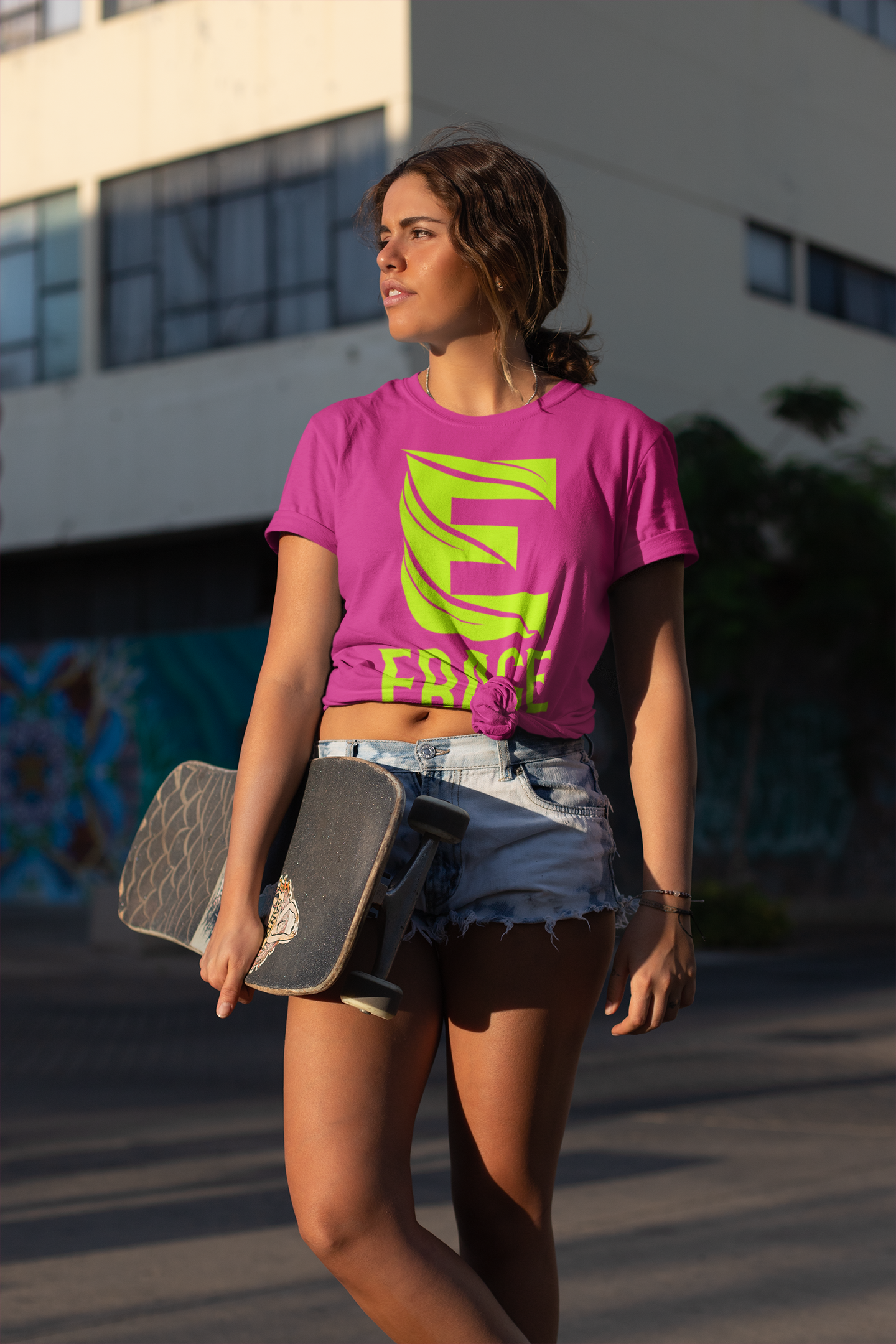 Lime Green Erace Logo Short-Sleeve Unisex T-Shirt